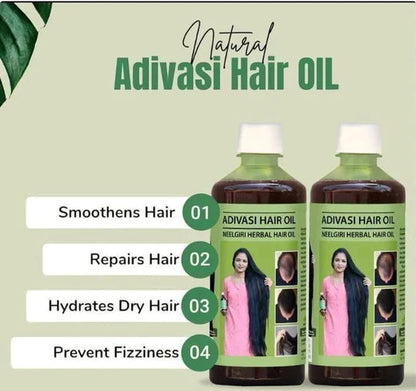 ORIGINAL ADIVASI HERBAL HAIR OIL - BUY 1 GET 1 FREE (⭐️⭐️⭐️⭐️⭐️ 4.9/5)